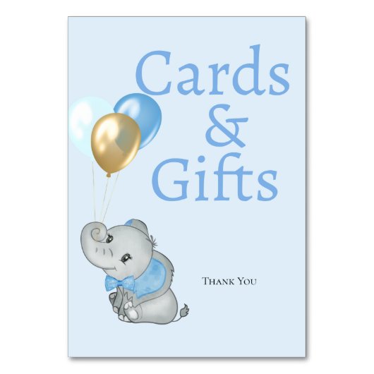 Carte de table Cadeaux et Cartes Eléphant Bleu (Par défaut)