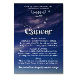 Carte de table centrale de Cancer