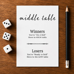 Carte de table centrale moderne Bunco noir et blan