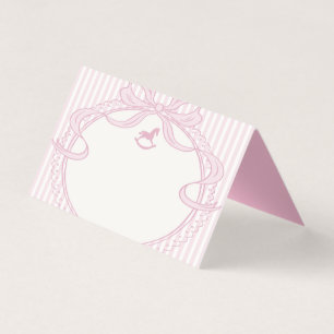 Carte de table Cheval à bascule Ruban Coquette Ros