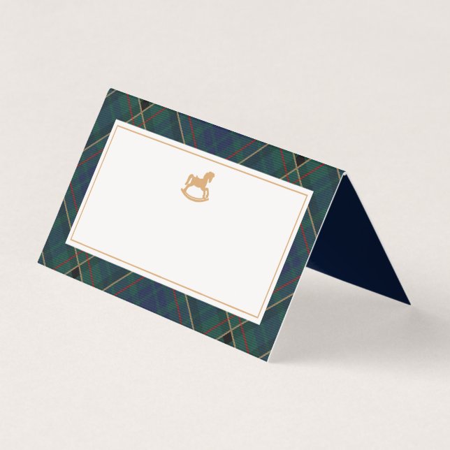 Carte de table Cheval à bascule Tartan Plaid Class (Front)