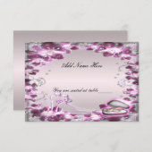 Carte de table chic à fleurs violettes tendance (Devant / Derrière)