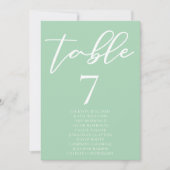 Carte de table Chic Mint Green White Mariage avec  (Devant)