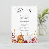 Carte de table Citrouille de l'automne (Debout devant)