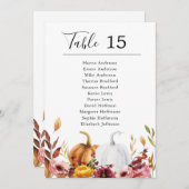 Carte de table Citrouille de l'automne (Devant / Derrière)