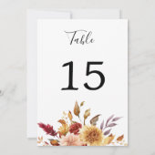 Carte de table Citrouille des fleurs d'automne (Dos)