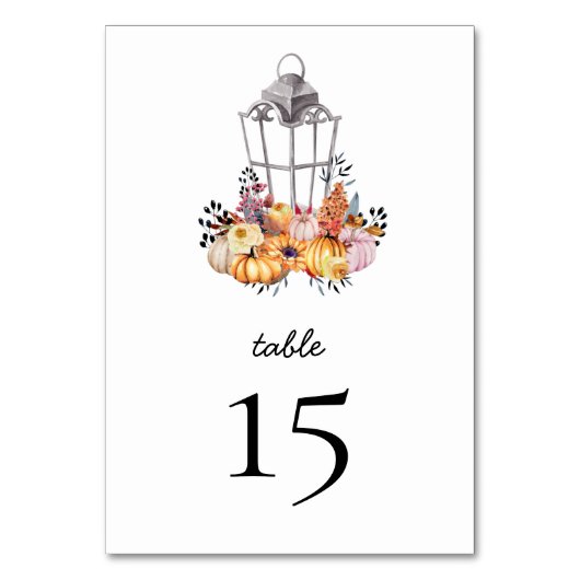 Carte de table Citrouille Floral d'automne (Par défaut)