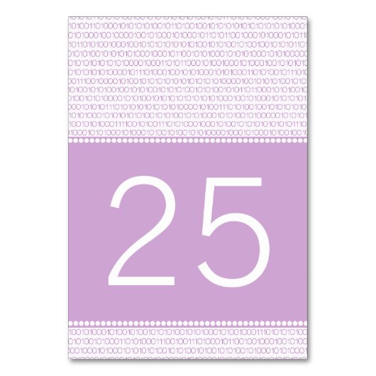 Carte de table Code binaire chic Geek violet (Par défaut)