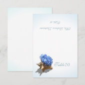 Carte de table Coquillage à Hortensia Bleu (Devant / Derrière)
