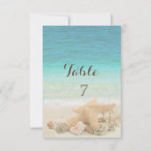 Carte de table Coquillages Mariage sur la Plage (Dos)