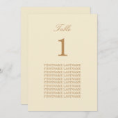 Carte de table crème beige (Devant / Derrière)