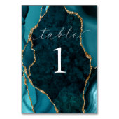 Carte de table d'Agate en marbre turquoise et or (Dos)