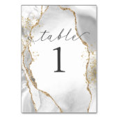 Carte de table d'agrafage blanc, or et gris (Dos)