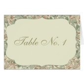 Carte de table d'antiquités mariage (Devant Horizontal)