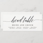 Carte de table d'assise - Script moderne (Devant / Derrière)