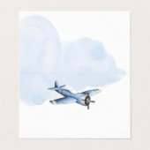 Carte de table de Baby shower d'avion vintage (Extérieur déplié)