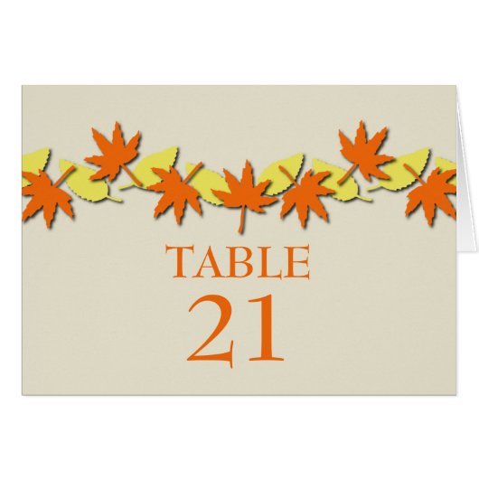Carte de table de bordure de l'automne, orange/jau (Devant horizontal)