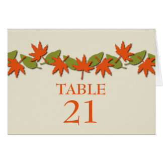 Carte de table de bordure de l'automne, orange/ver