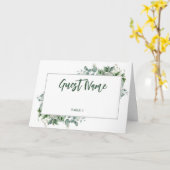 Carte de table de bordure d'eucalyptus aquarelle (Fleur jaune)