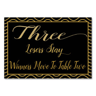 Carte de table de Bunco Gold Fancy #3