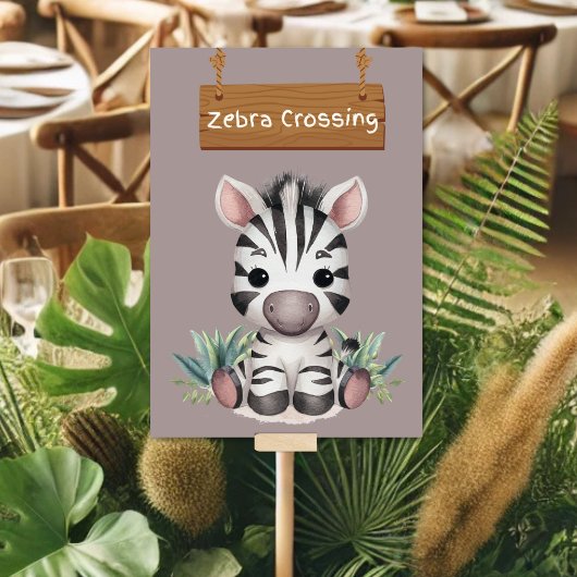 Carte de table de charme Zebra Crossa Jungle Safar