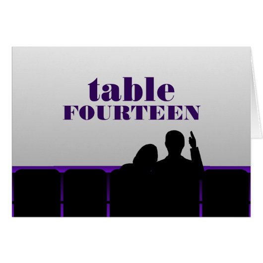 Carte de table de cinéma, violet (Devant horizontal)