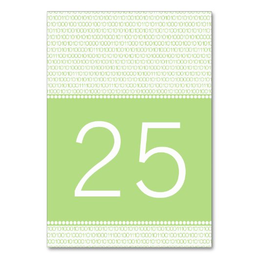 Carte de table de code binaire chic Geek vert (Par défaut)