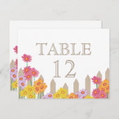 Carte de table de collection de la partie jardin (Devant / Derrière)