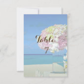 Carte de table de fleurs de mariage à la plage (Dos)