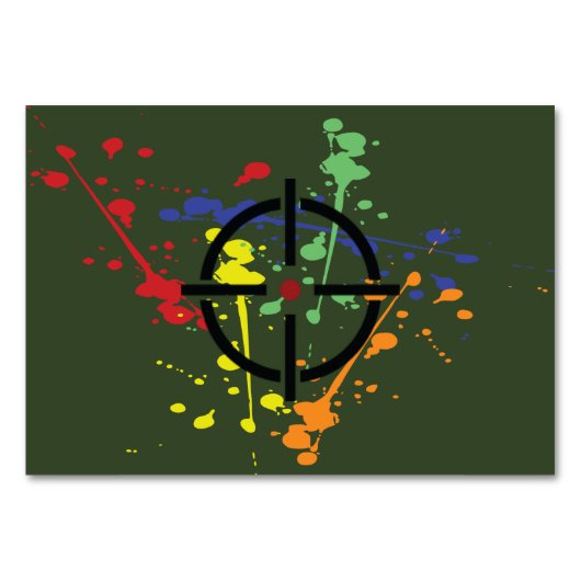 Carte de table de l'Armée Green Paintball Party (Dos)