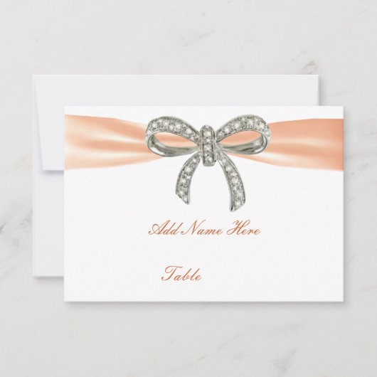 Carte de table de mariage à arc en diamant orange (Devant)