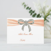 Carte de table de mariage à arc en diamant orange (Debout devant)