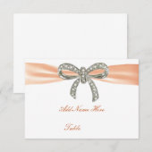 Carte de table de mariage à arc en diamant orange (Devant / Derrière)