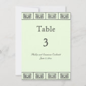 Carte de table de mariage à bordure de fleurs Art (Dos)