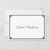 Carte de table de mariage à bordure grecque bleu m (Devant)