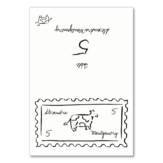 Carte de table de mariage à choix de repas dessiné (Par défaut)