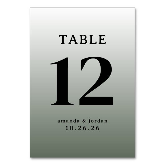 Carte de table de mariage à dégradé de gris sophis (Par défaut)