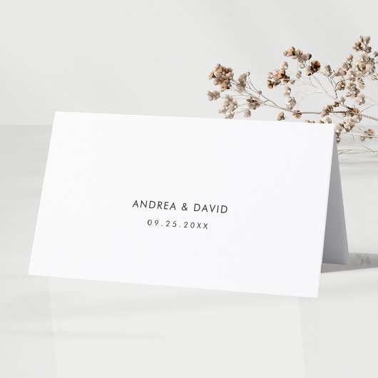 Carte de table de mariage à écriture délicate avec