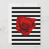 Carte de table de mariage à la rose rouge en noir  (Dos)