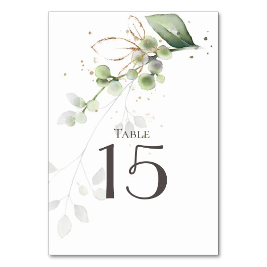 Carte de table de mariage à la verdure d'eucalyptu (Par défaut)