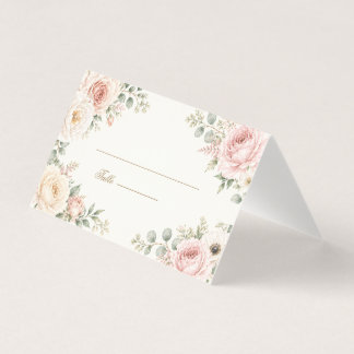 Carte de Table de Mariage à l'Aquarelle Fleurie Ro