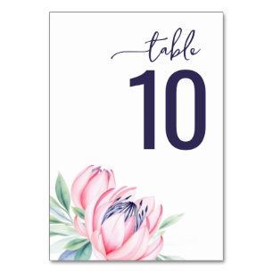 Carte de table de mariage à l'aquarelle Navy Sérén