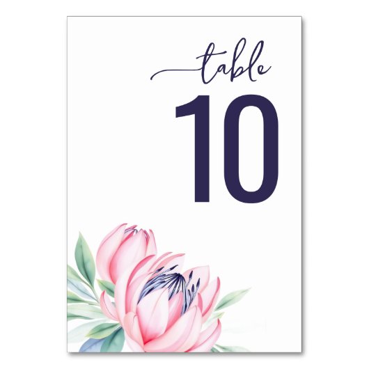 Carte de table de mariage à l'aquarelle Navy Sérén (Par défaut)