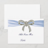 Carte de table de mariage à l'arc bleu diamant (Devant / Derrière)