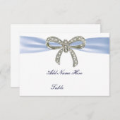 Carte de table de mariage à l'arc en diamant bleu (Devant / Derrière)