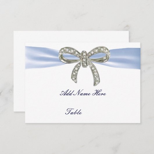 Carte de table de mariage à l'arc en diamant bleu (Devant / Derrière)