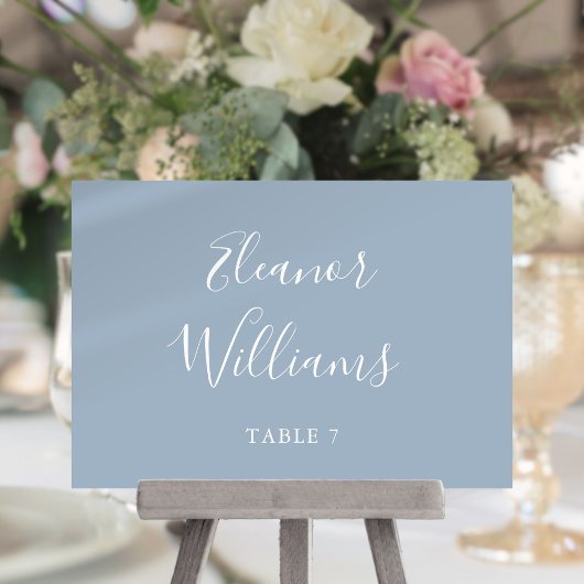 Carte de table de mariage à l'écriture signature b