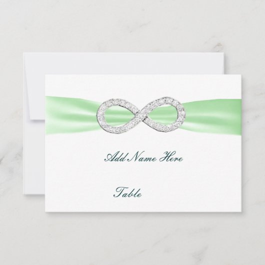 Carte de table de mariage à l'infini Diamant Vert (Devant)