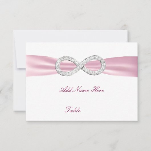 Carte de table de mariage à l'infini en diamant ro (Devant)