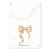 Carte de table de mariage à ruban de satin élégant (Dos)